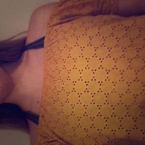 Universal thread off the shoulder yellow shirt